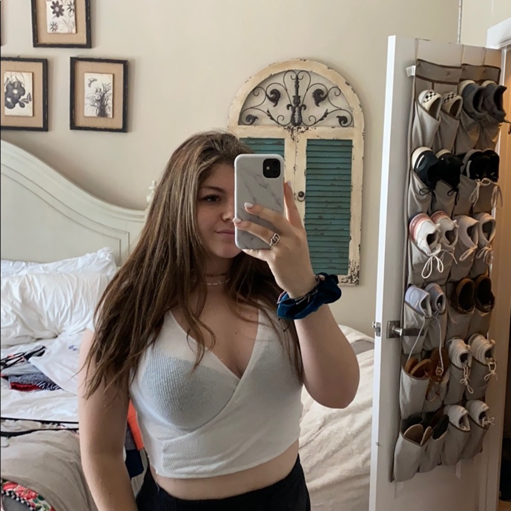 white crop top